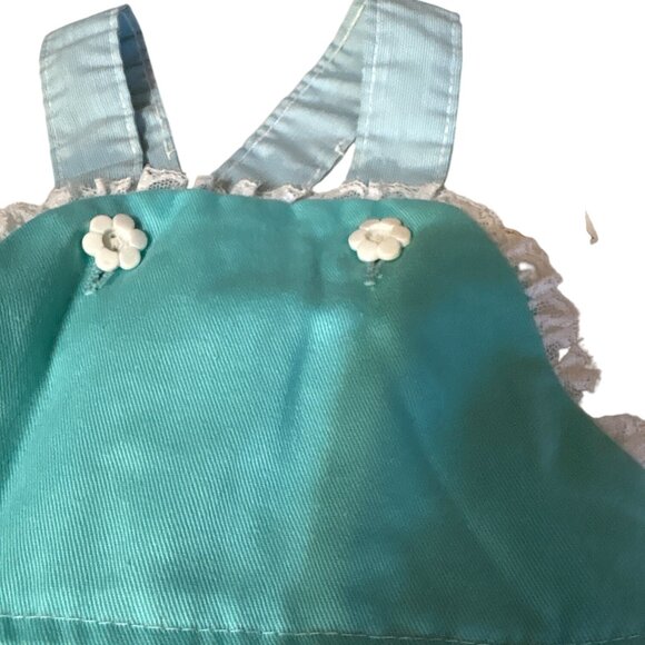 Vintage Krazy Kritters Infant Overalls 18M Blue & Turquoise Cotton Romper With P - Picture 3 of 6